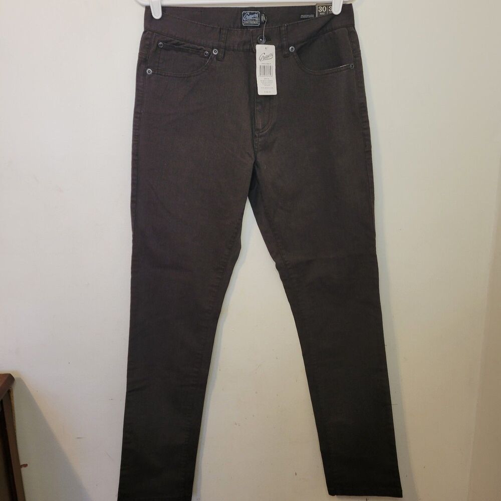 Grayers Carnaby Stretch Double Weave 5 Pocket Jeans 30W/32 Brown NWT 97%‎ Cotton